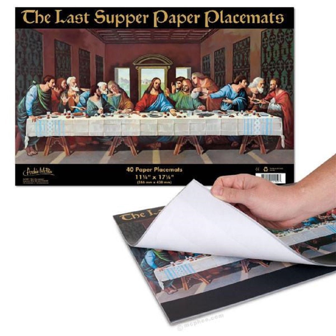 Last Supper Paper Placemats (40 pack) | Funny Peel-Off Pad for a Biblical Feast at Home