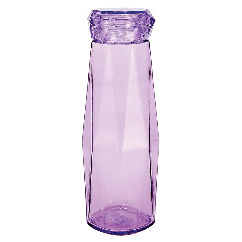 Lavender Faceted Glass Diamond Water Bottle | 16 oz