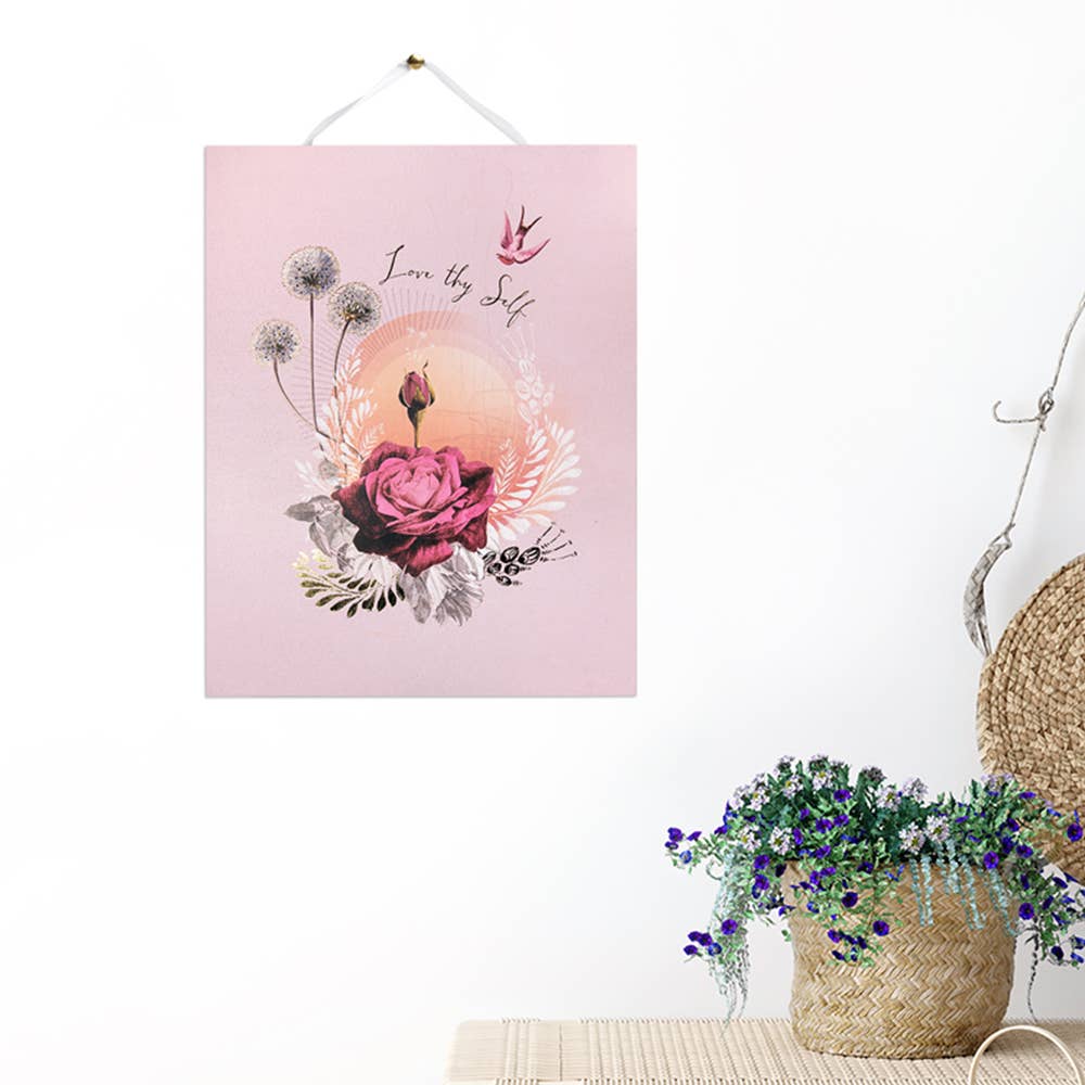 Lavender Rose 11" x 14" Art Print | Pre-Hung with Silk Ribbon for Easy Hanging