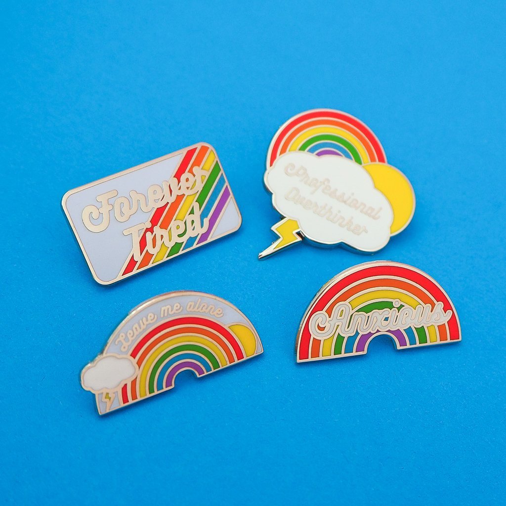 Leave Me Alone - Enamel Pin With Rainbow Design