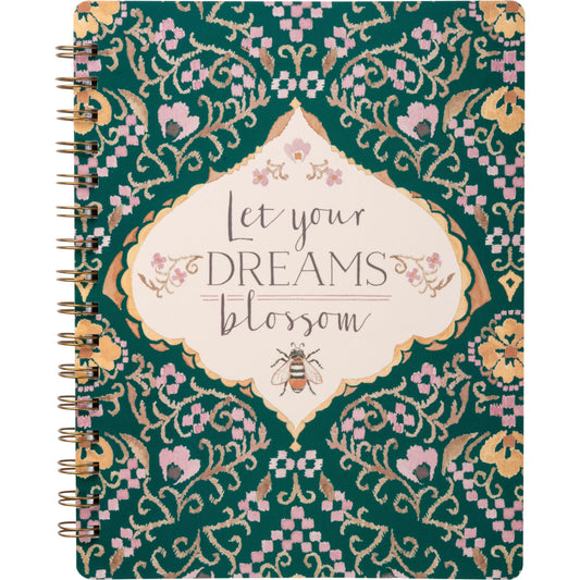 Let Your Dreams Blossom Spiral Notebook | Art on Both Sides | 9" x 7" | 120 Lined Pages