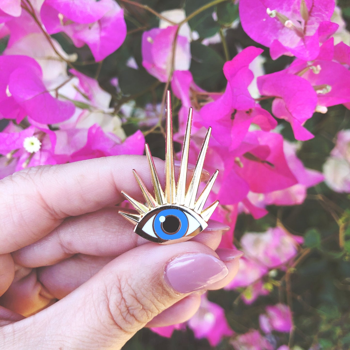 Liberty Eye Golden Brass Pin with Gold Plating
