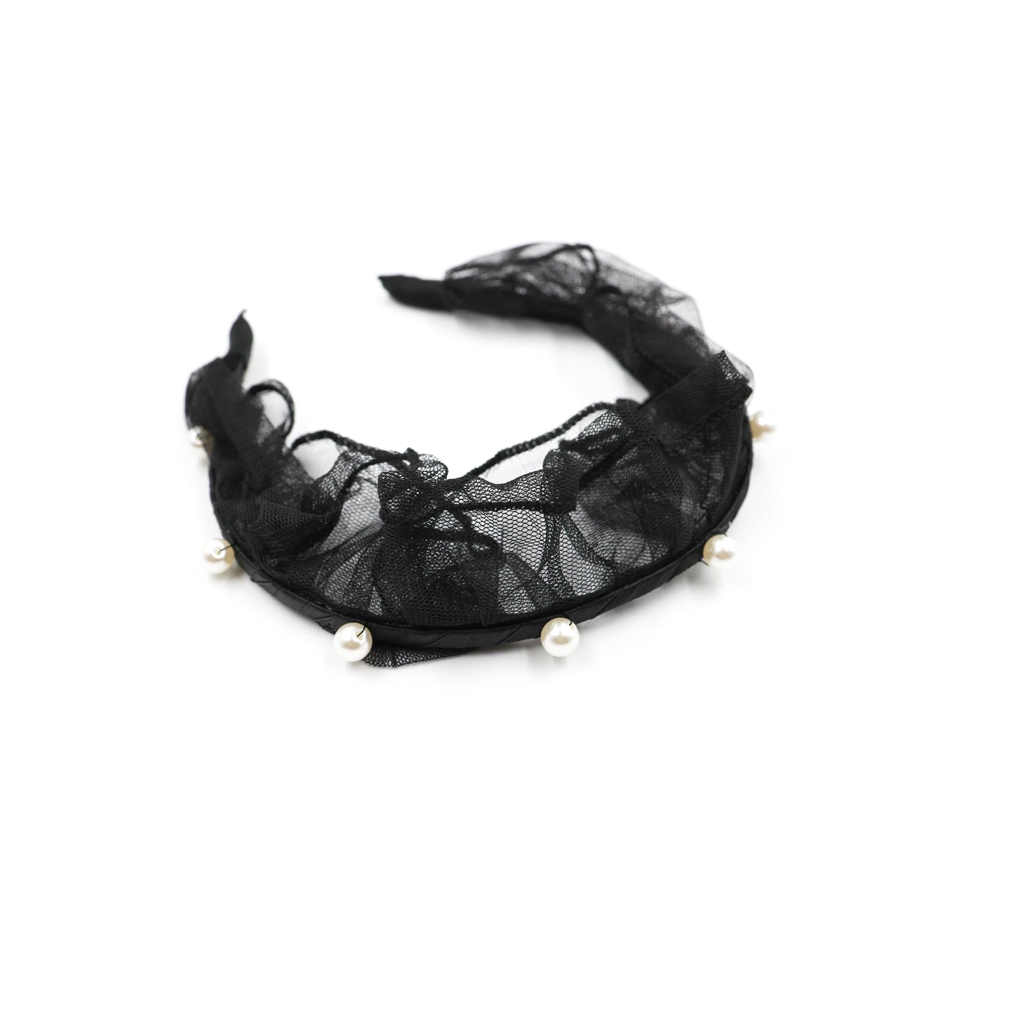 Lingerie Headband in Black Ruffle