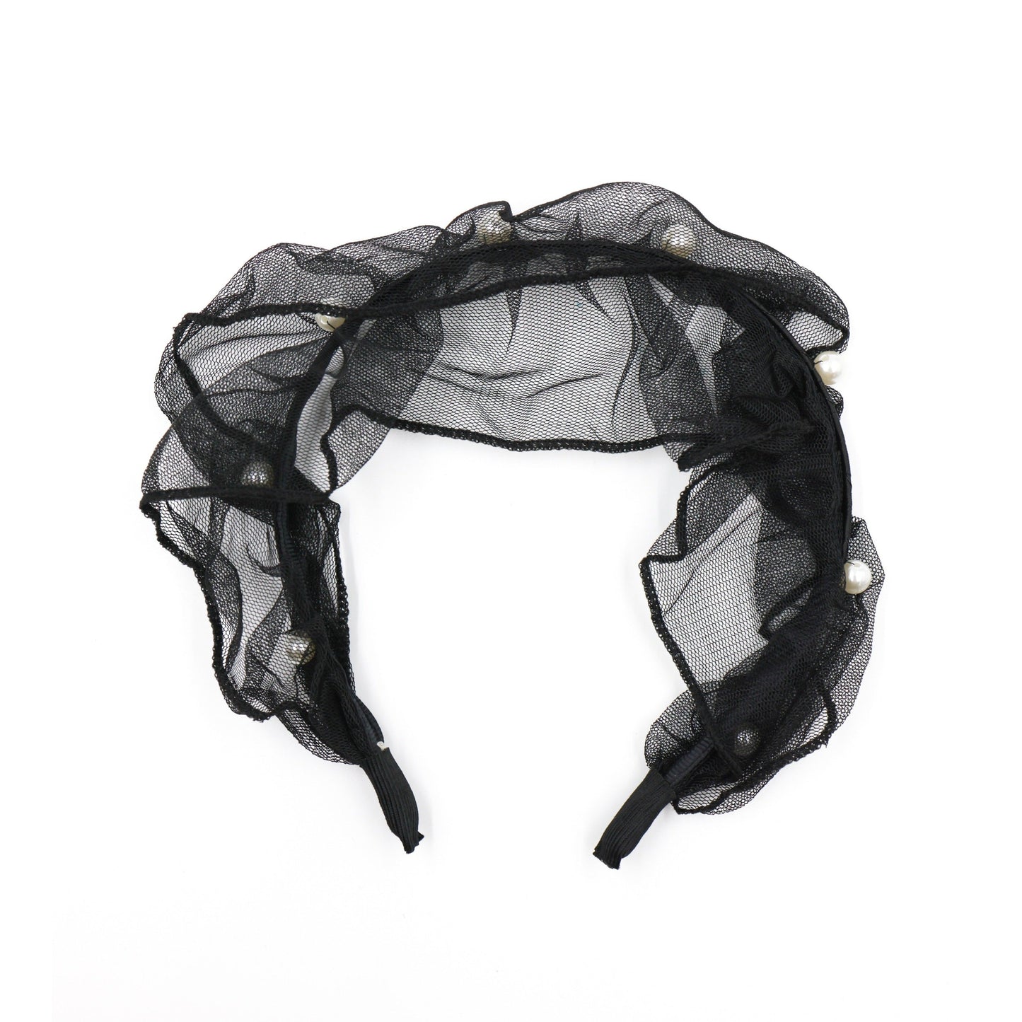 Lingerie Headband in Black Ruffle