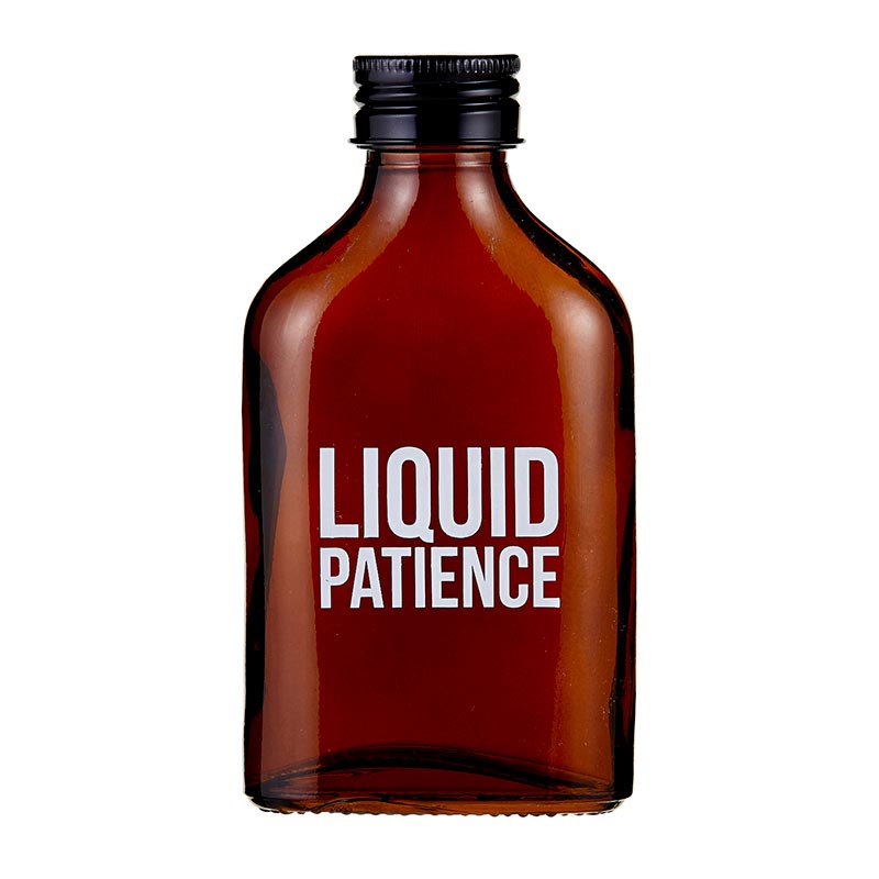 Liquid Patience Amber Mini Flask | Glass