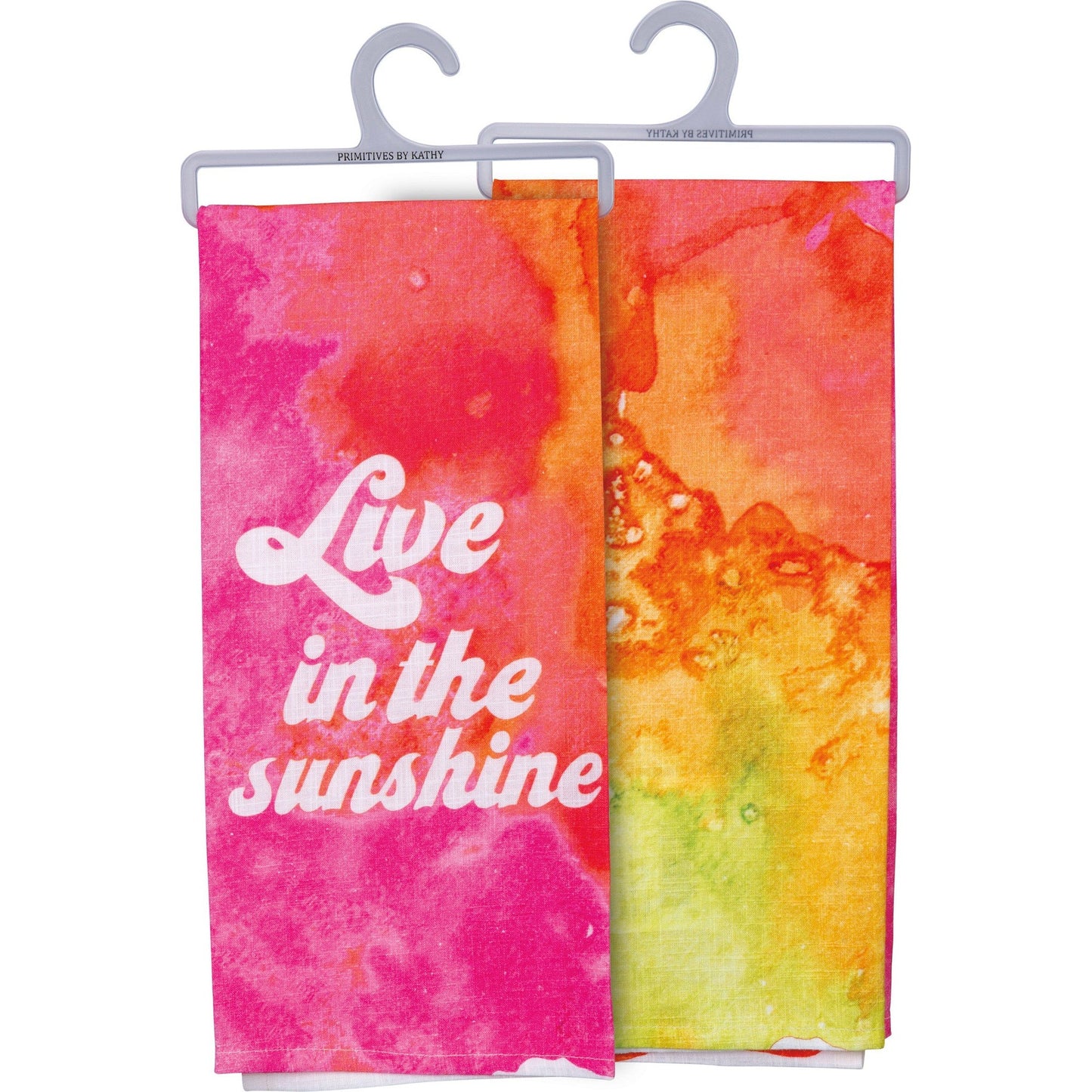 Live In The Sunshine Dish Cloth Towel | All-Over Dye Design | Retro-Inspired | 18" x 28"