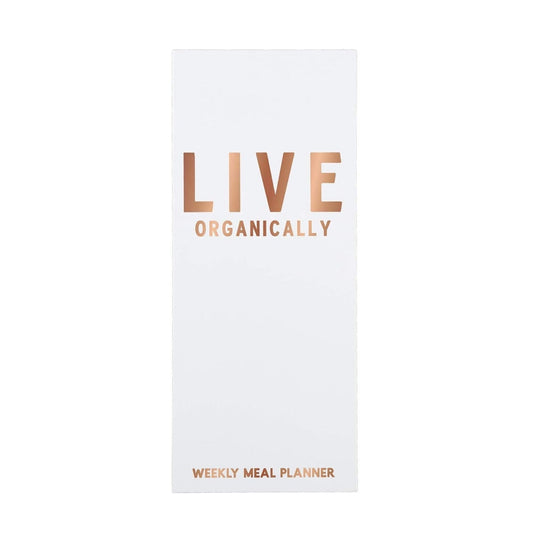 Live Organically Weekly Meal Planner | Hardbound | White and Rose Gold