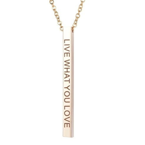 Live What You Love Bar Necklace (Gold and Silver)