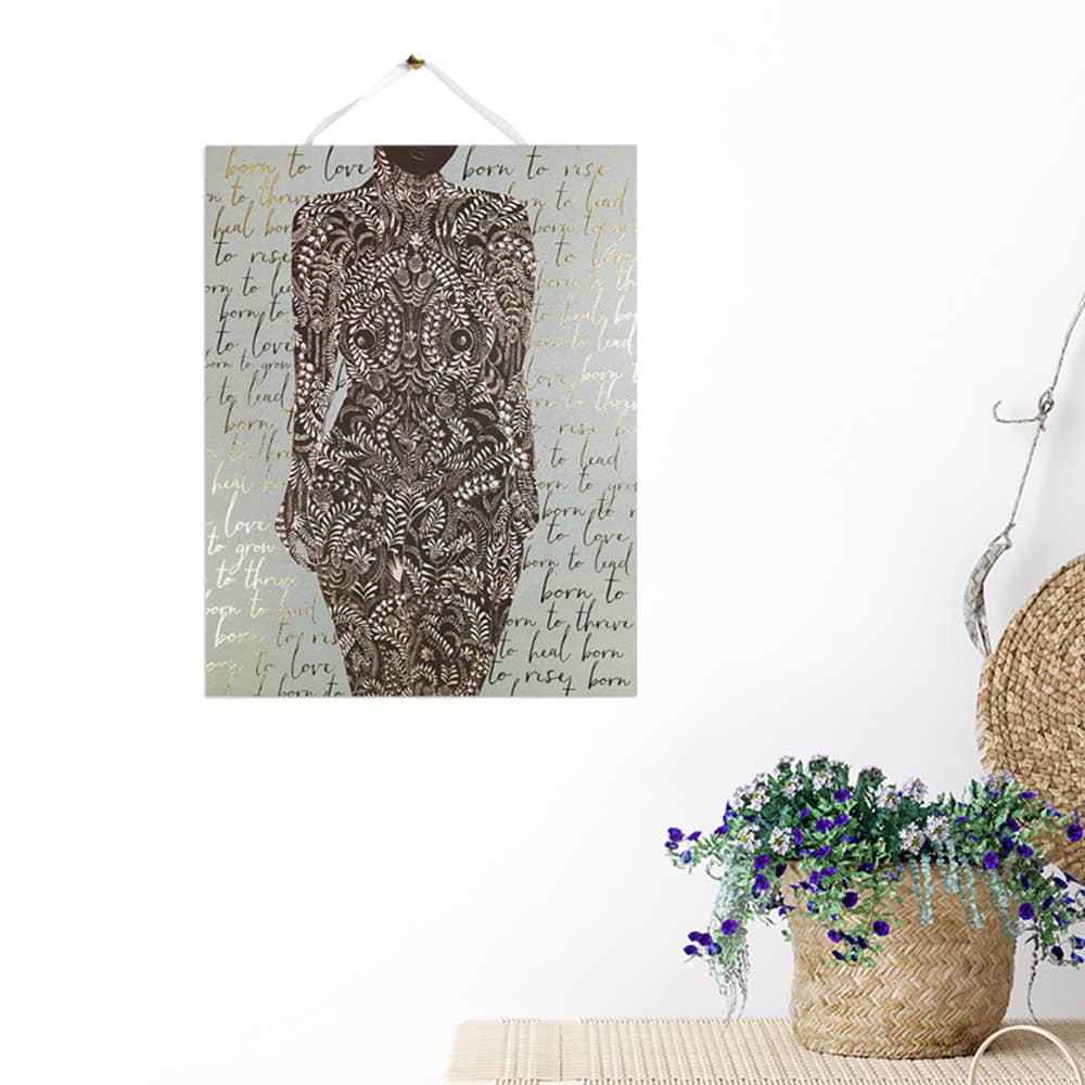 Living Woman 11" x 14" Art Print | Pre-Hung with Silk Ribbon for Easy Hanging