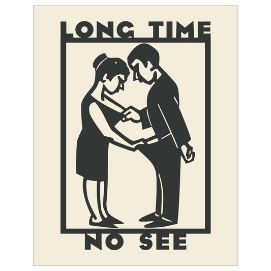 Long Time No See Couple 2.5" x 3.5" Vintage Art Magnet