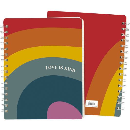 Love Is Kind Spiral Notebook | Rainbow Pride | 5.75" x 7.50" | 120 Lined Pages