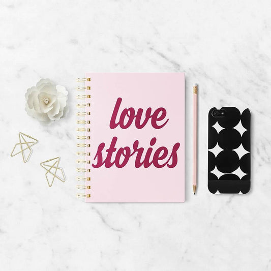 Love Stories Spiral Fuzzy Journal | Pastel Pink with Velvety Accents