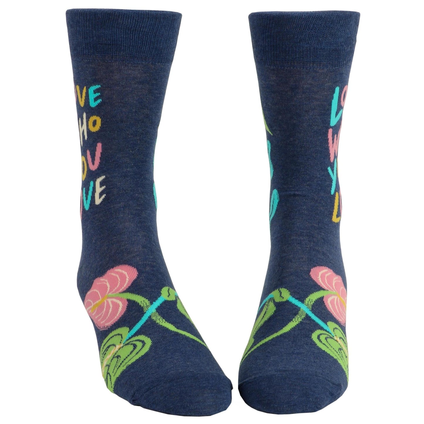 Love Who You Love Men's Crew Socks | Pride LGBTQ Marriage Equality Theme Socks