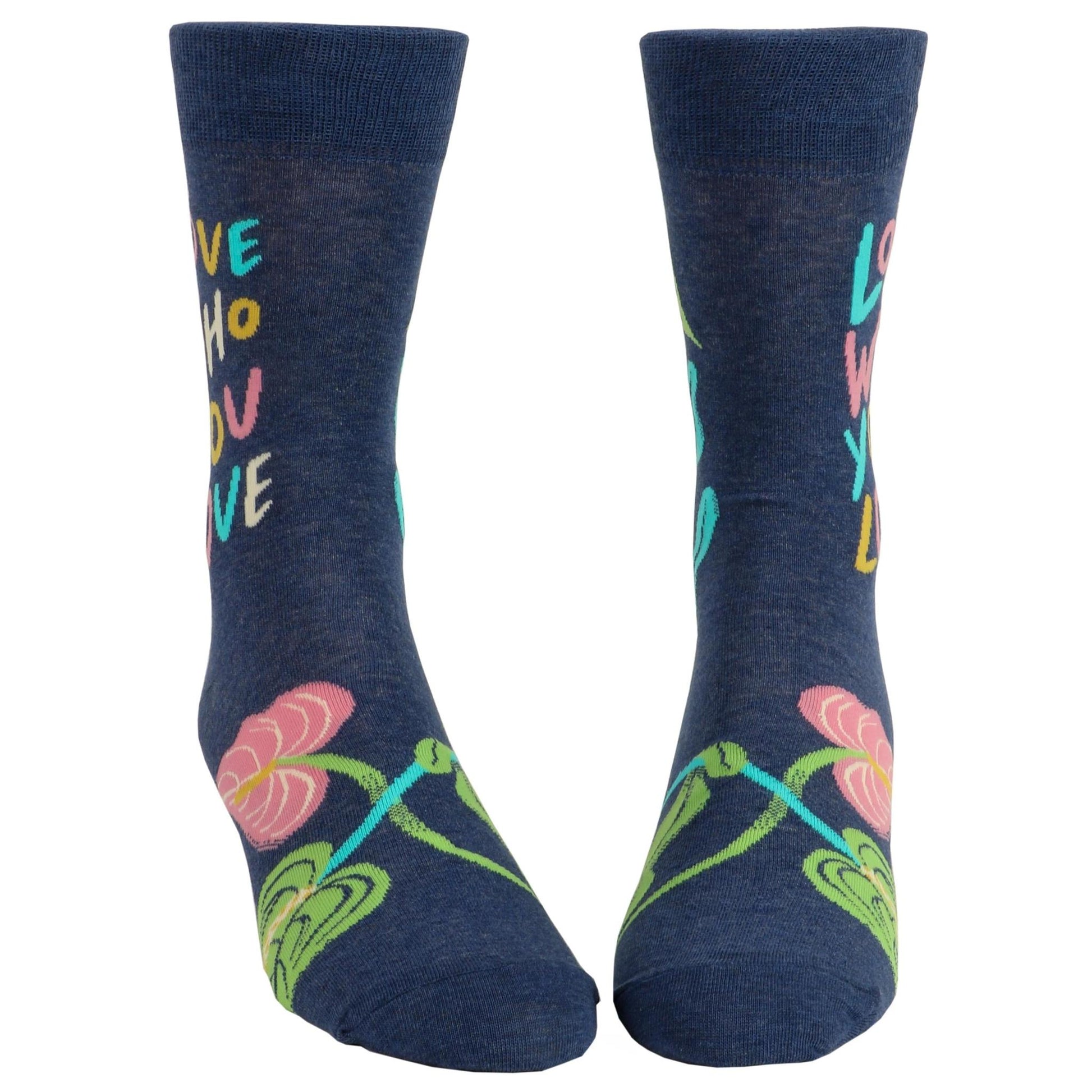 Love Who You Love Men's Crew Socks | Pride LGBTQ Marriage Equality Theme Socks