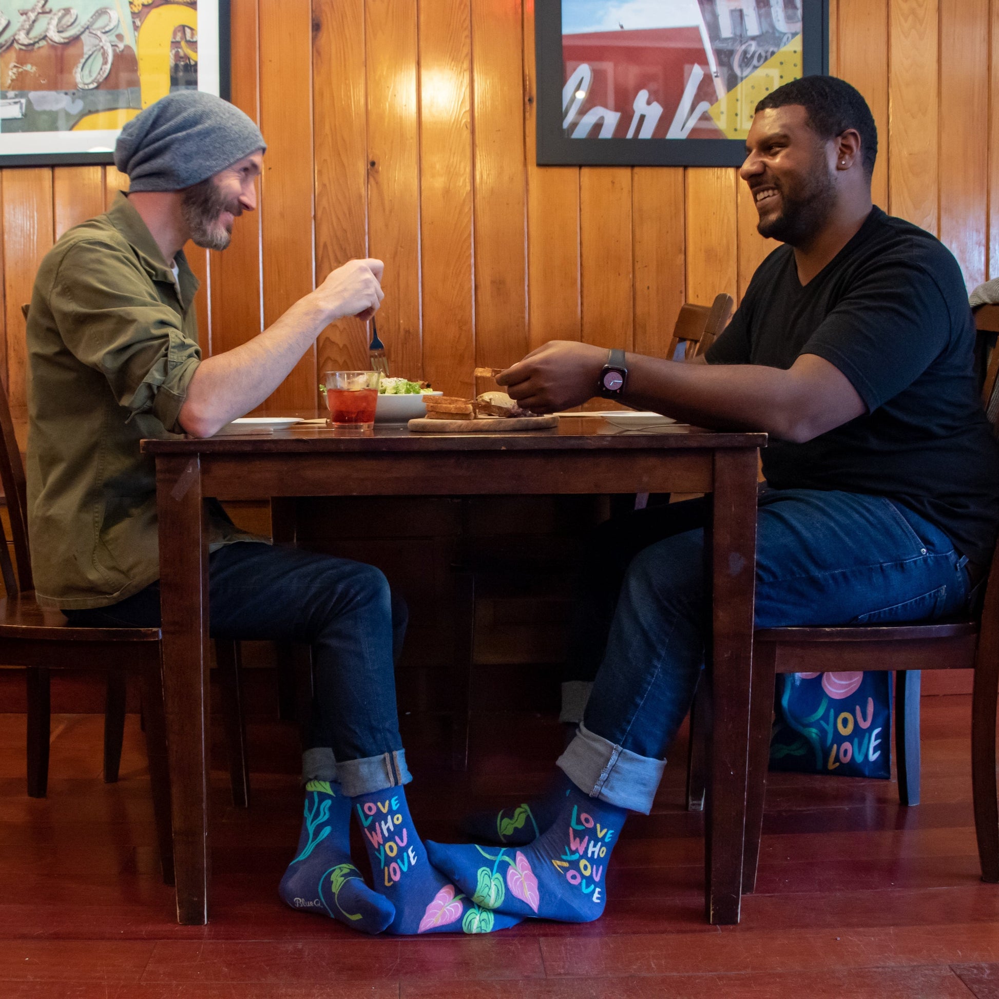 Love Who You Love Men's Crew Socks | Pride LGBTQ Marriage Equality Theme Socks