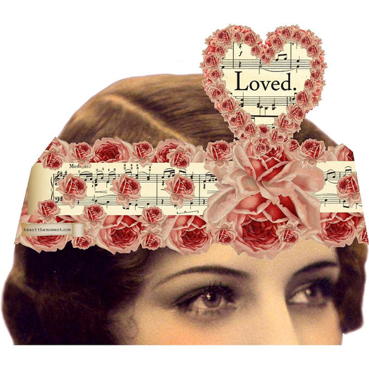 Loved Greeting Card with Tiara | Vintage Design | Rose Heart