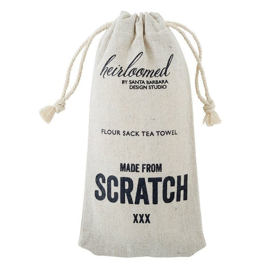 Made From Scratch Flour Sack Dish Tea Towel with Drawstring Gift Bag