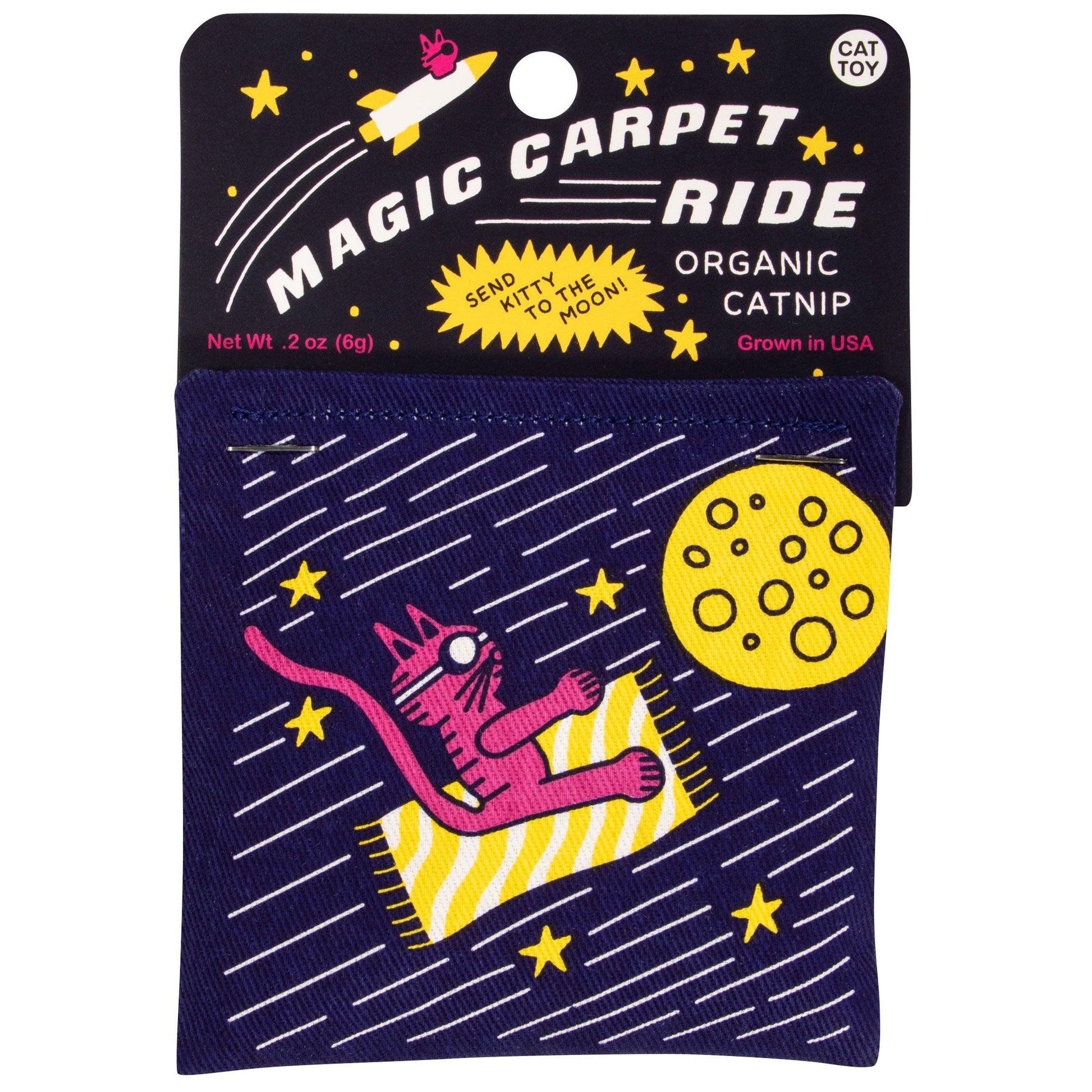 Magic Carpet Ride Catnip Toy | Premium Organic Catnip | Illustrated Cotton Pouch