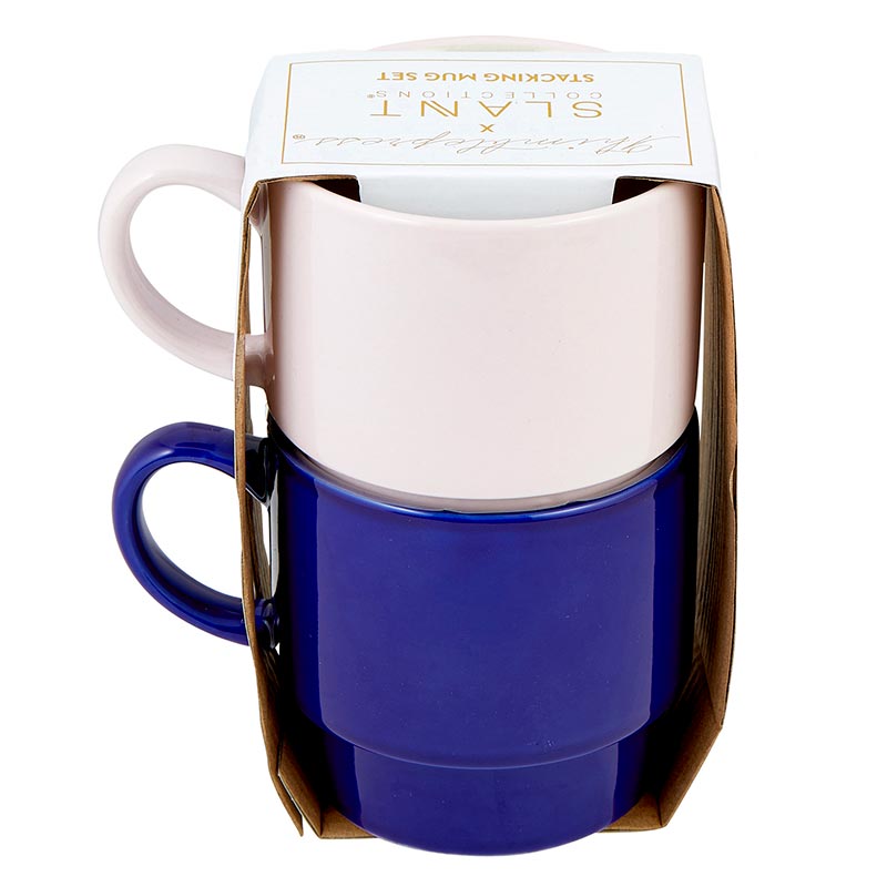 Make A Wish Birthday Stackable Ceramic Coffee/Tea Mugs | Set of 2