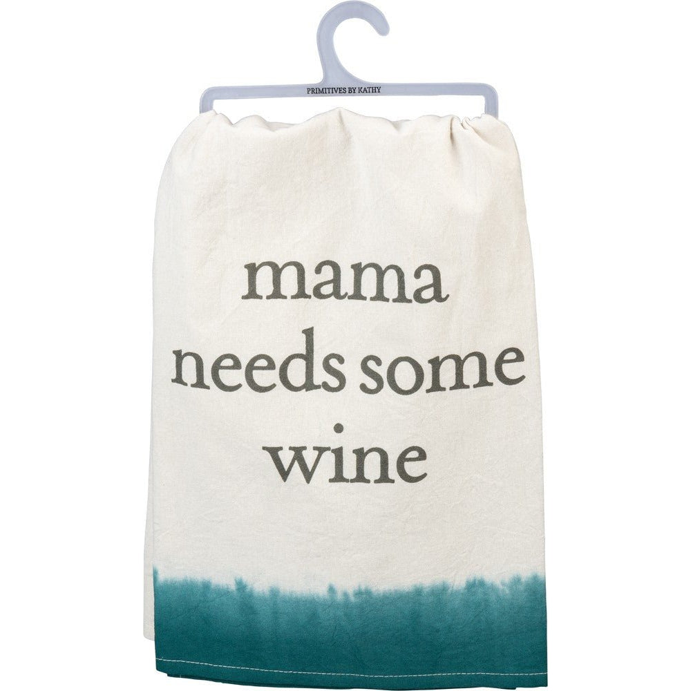 Mama Needs Some Wine Bright Funny Snarky Dish Cloth Towel