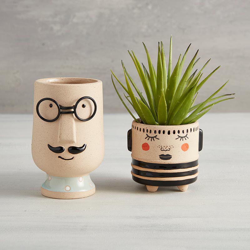 Man Face Planter Ceramic Pot