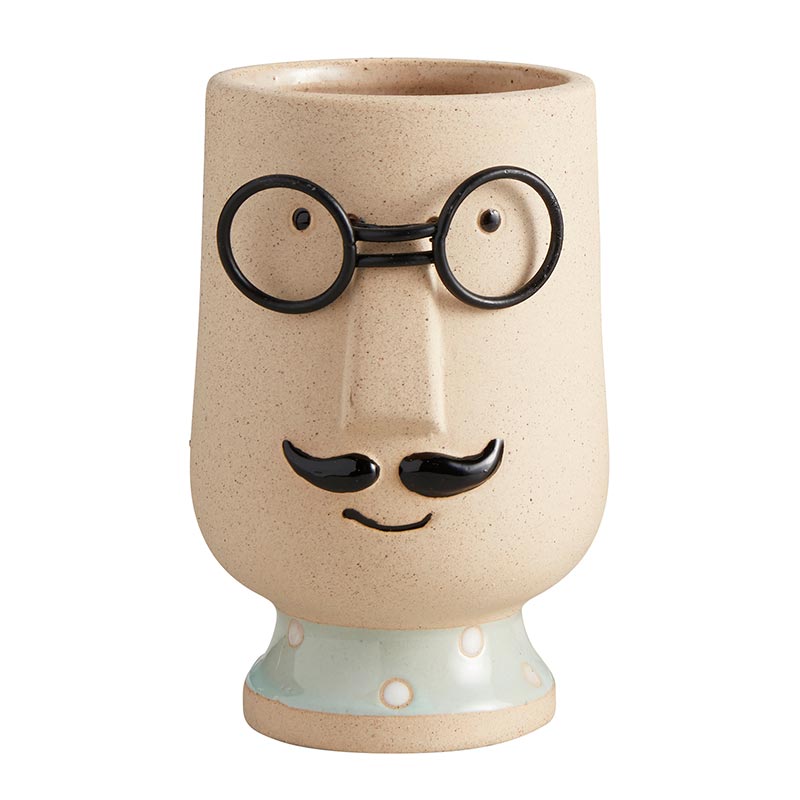 Man Face Planter Ceramic Pot