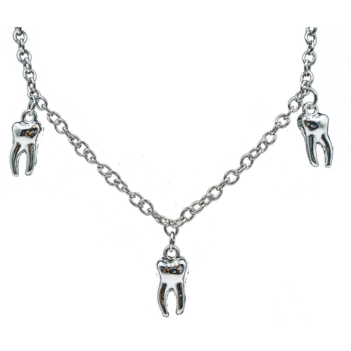 Man-Repeller Teeth Necklace in Silver