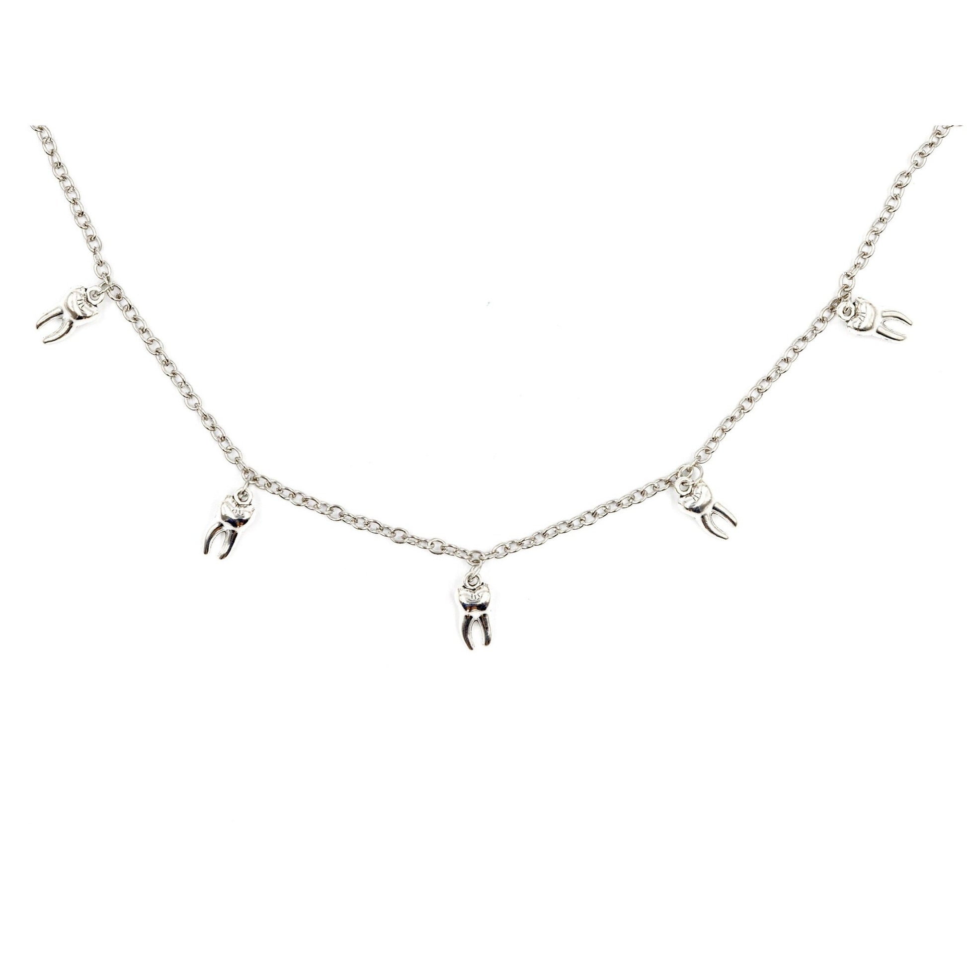 Man-Repeller Teeth Necklace in Silver