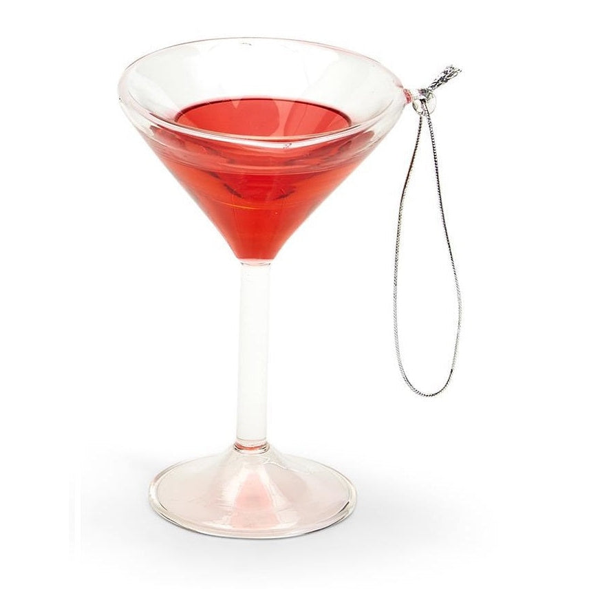 Martini Hand-Crafted Glass Ornament | Real Liquid Inside