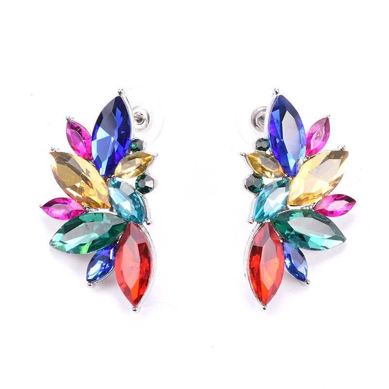Massively Rainbow Jewel Cluster Earrings
