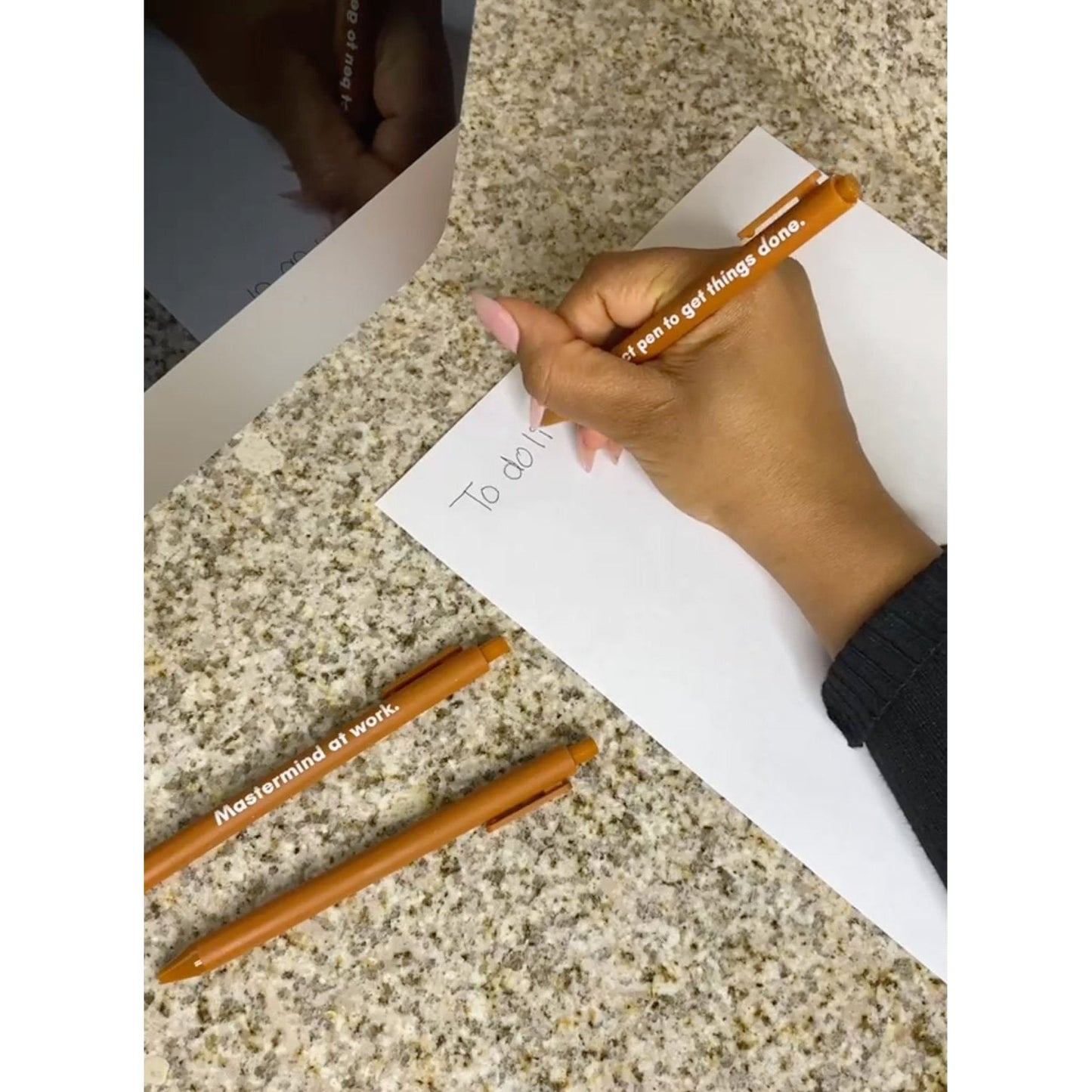 Mastermind At Work Pen 🏆 | Gel Click Pen in Caramel | Set of 30