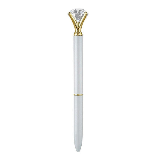 Matte Silver Gem Pen | Giftable Single Pen | Novelty Office Desk Supplies