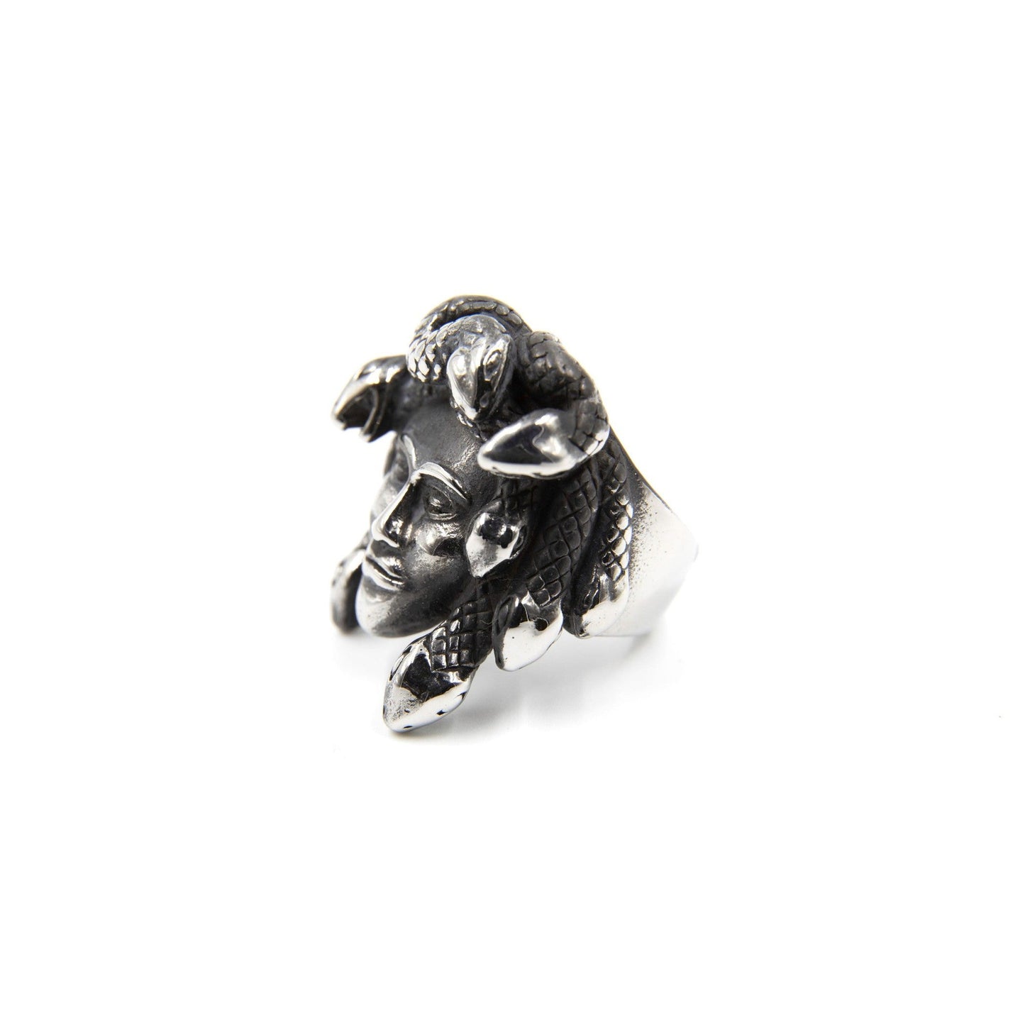 Medusa Statement Ring in Heritage Silver