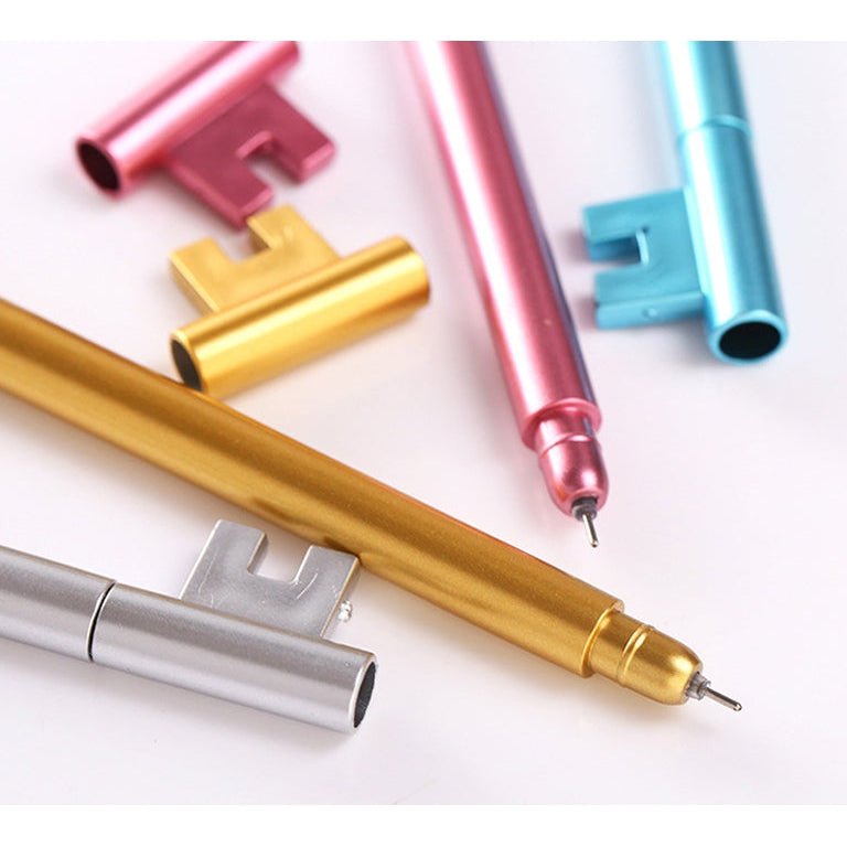 Metallic Victorian Key Gel Pens - Set of 4