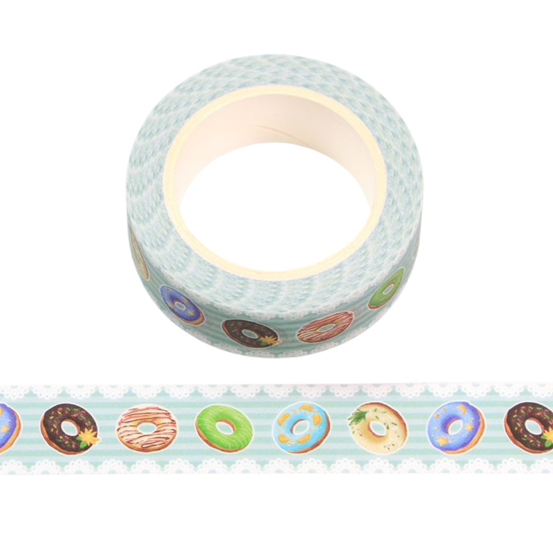 Minty Donuts and Lace Washi Tape | Gift Wrapping and Craft Tape by The Bullish Store