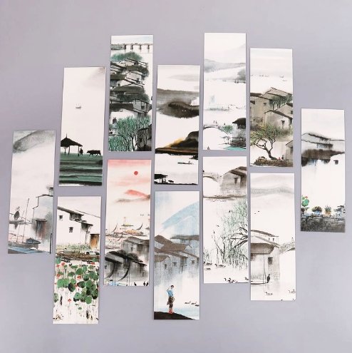 Misty Rain Fine Art Design Paper Bookmarks Pack of 30