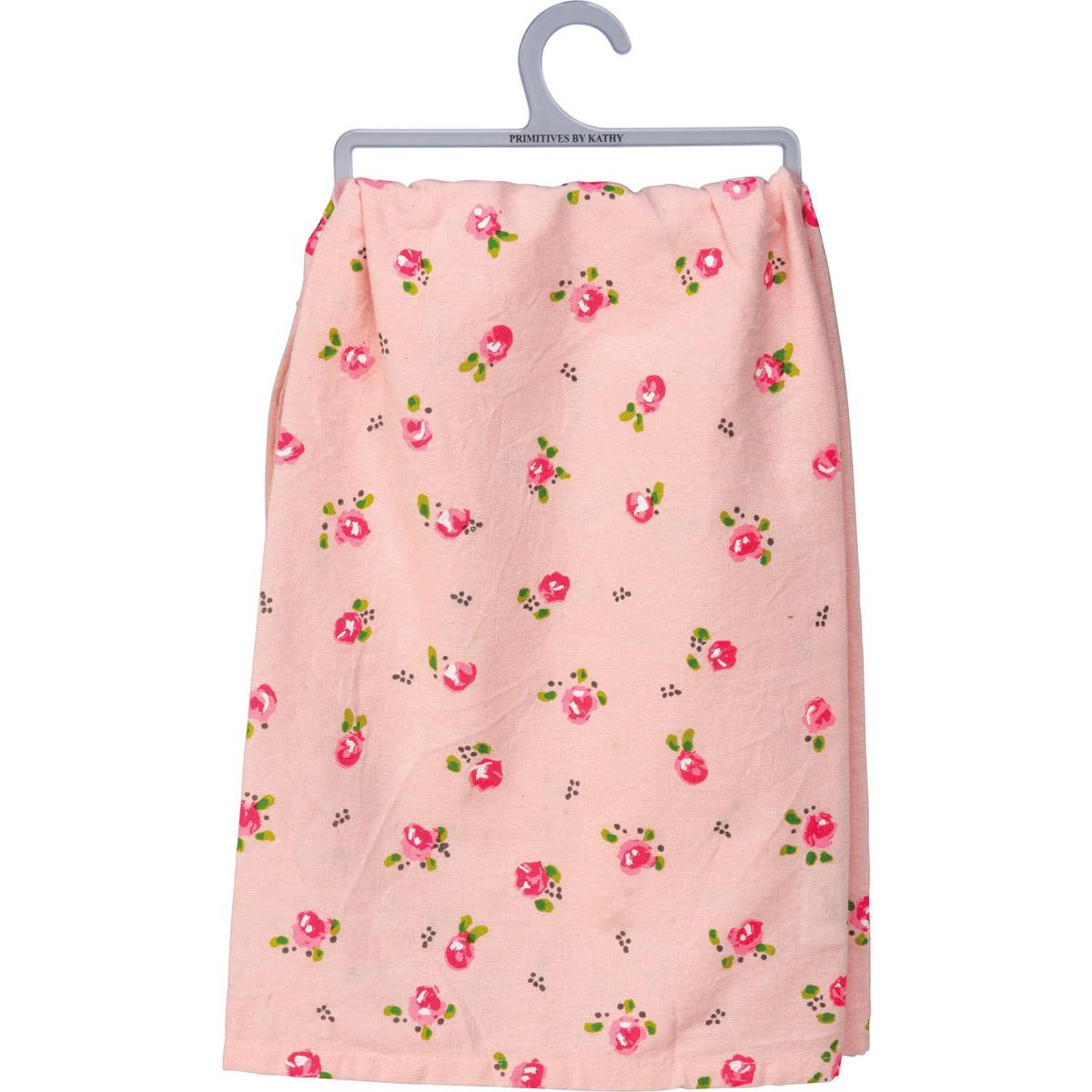 Mom I Can't Say I Love You Enough So This Is Your Reminder Pink Floral Tea Towel