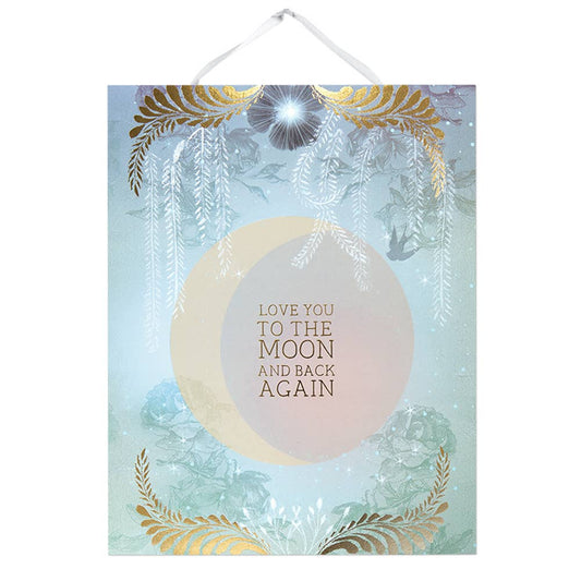 Moon And Back 11" x 14" Art Print | Pre-Hung with Silk Ribbon for Easy Hanging