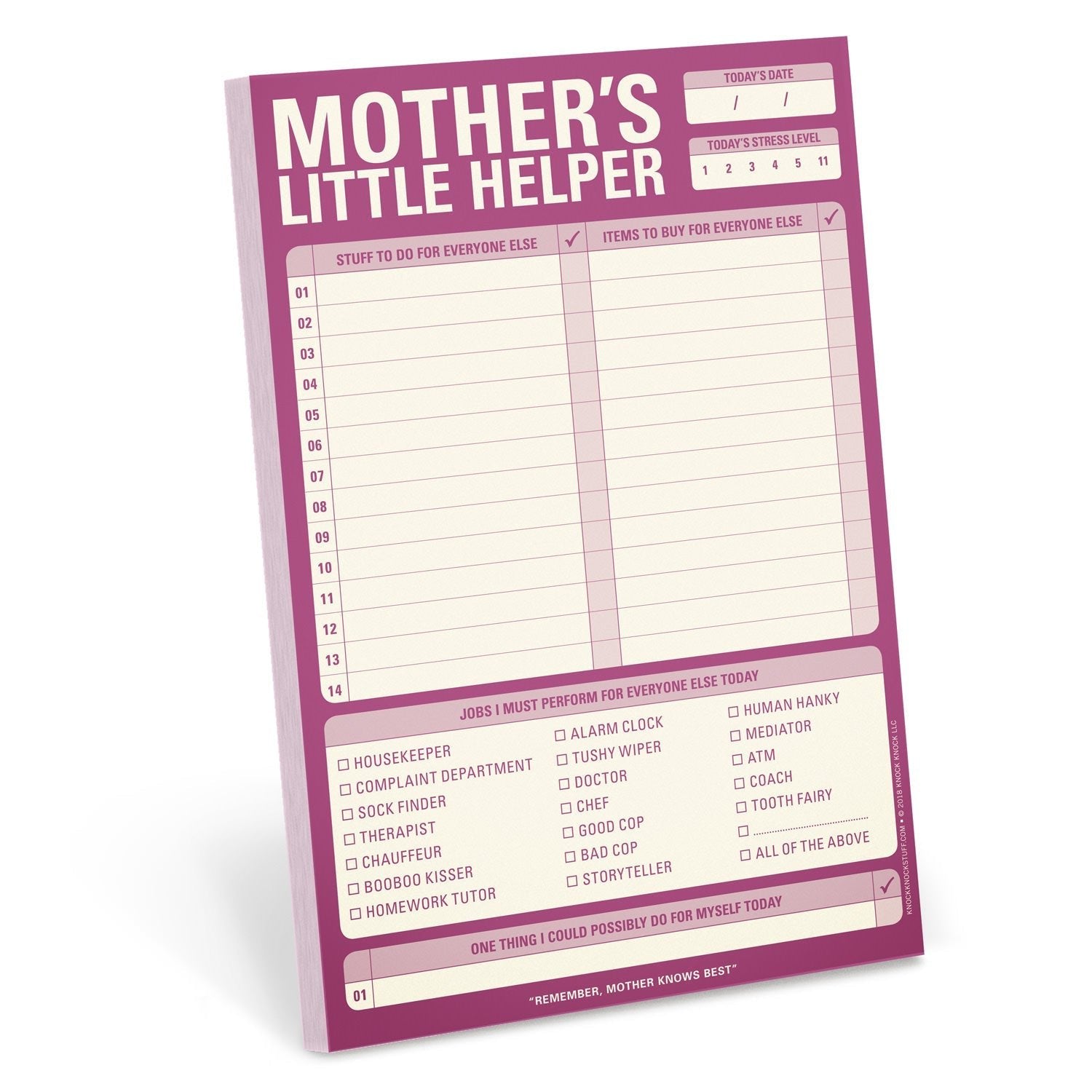 Mother’s Little Helper Notepad Stationery in Purple