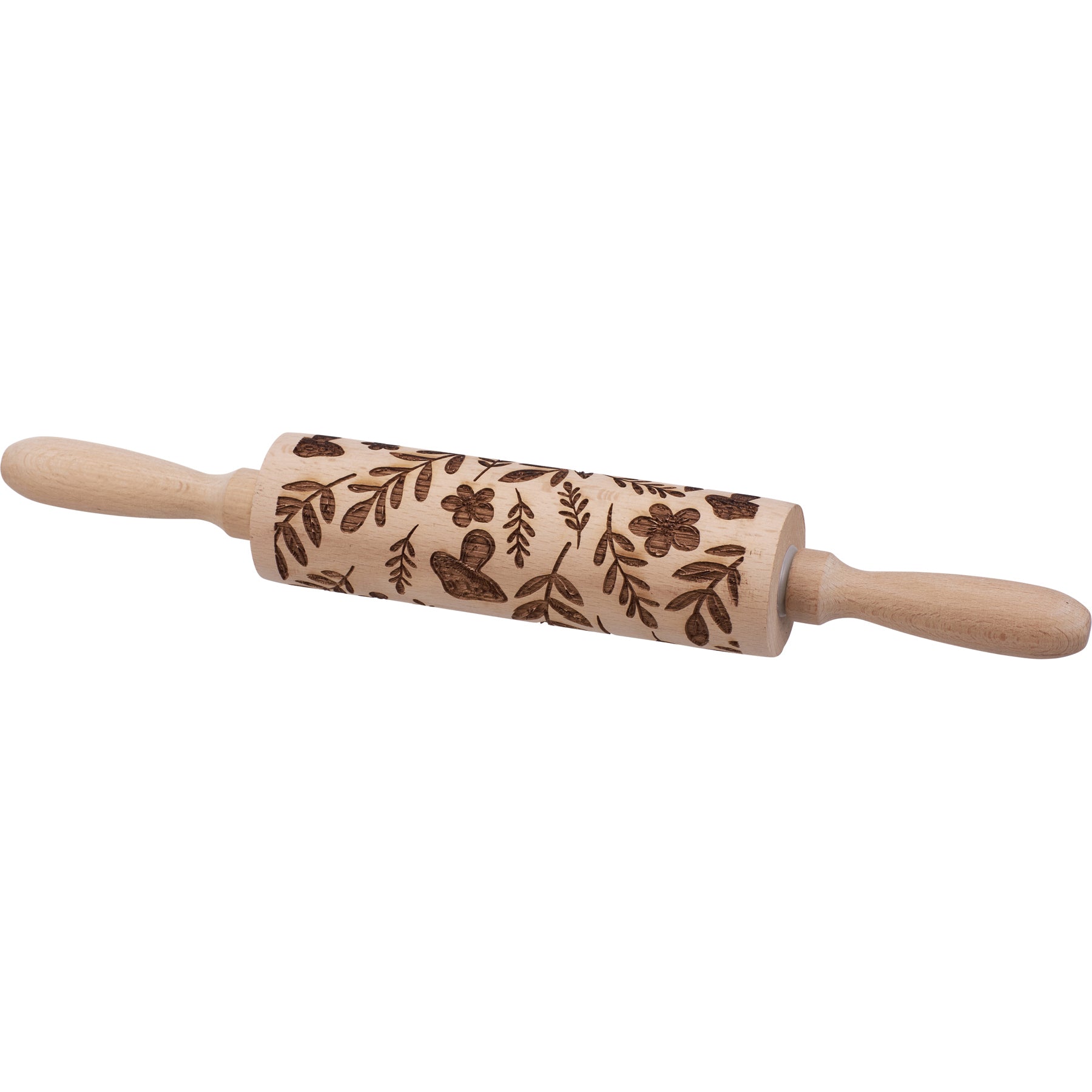 Mushrooms Small Embossing Rolling Pin | Creates Mushrooms and Florals Design