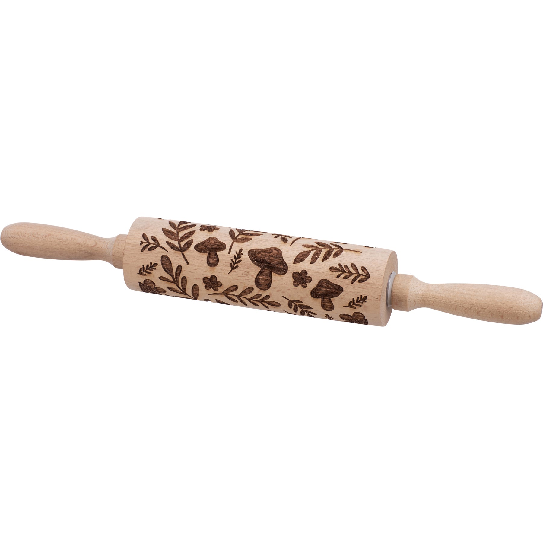 Mushrooms Small Embossing Rolling Pin | Creates Mushrooms and Florals Design