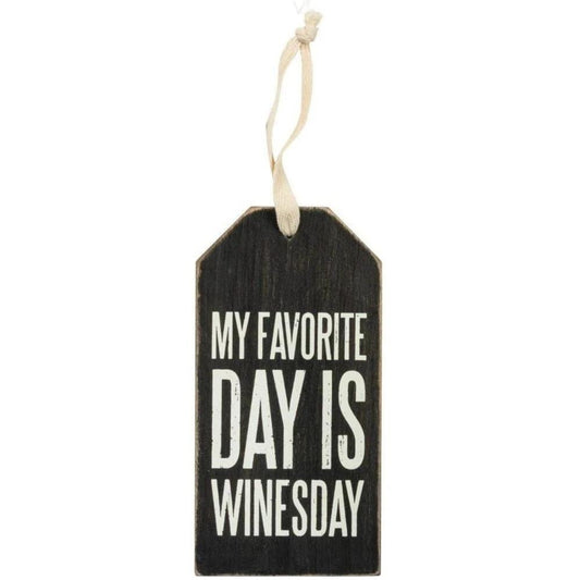 My Favorite Day Is Winesday Wooden Bottle Tag