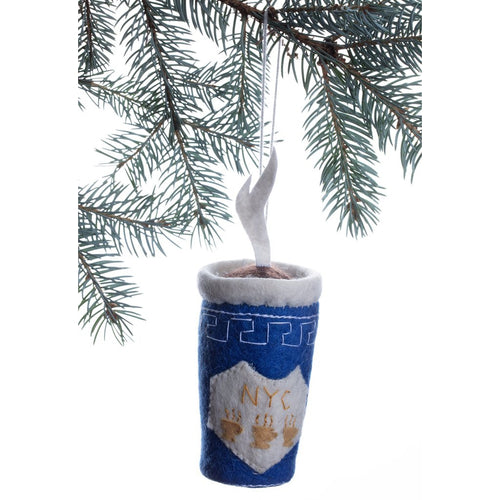 NYC Coffee Cup Felt Ornament | Handmade in Kyrgyzstan