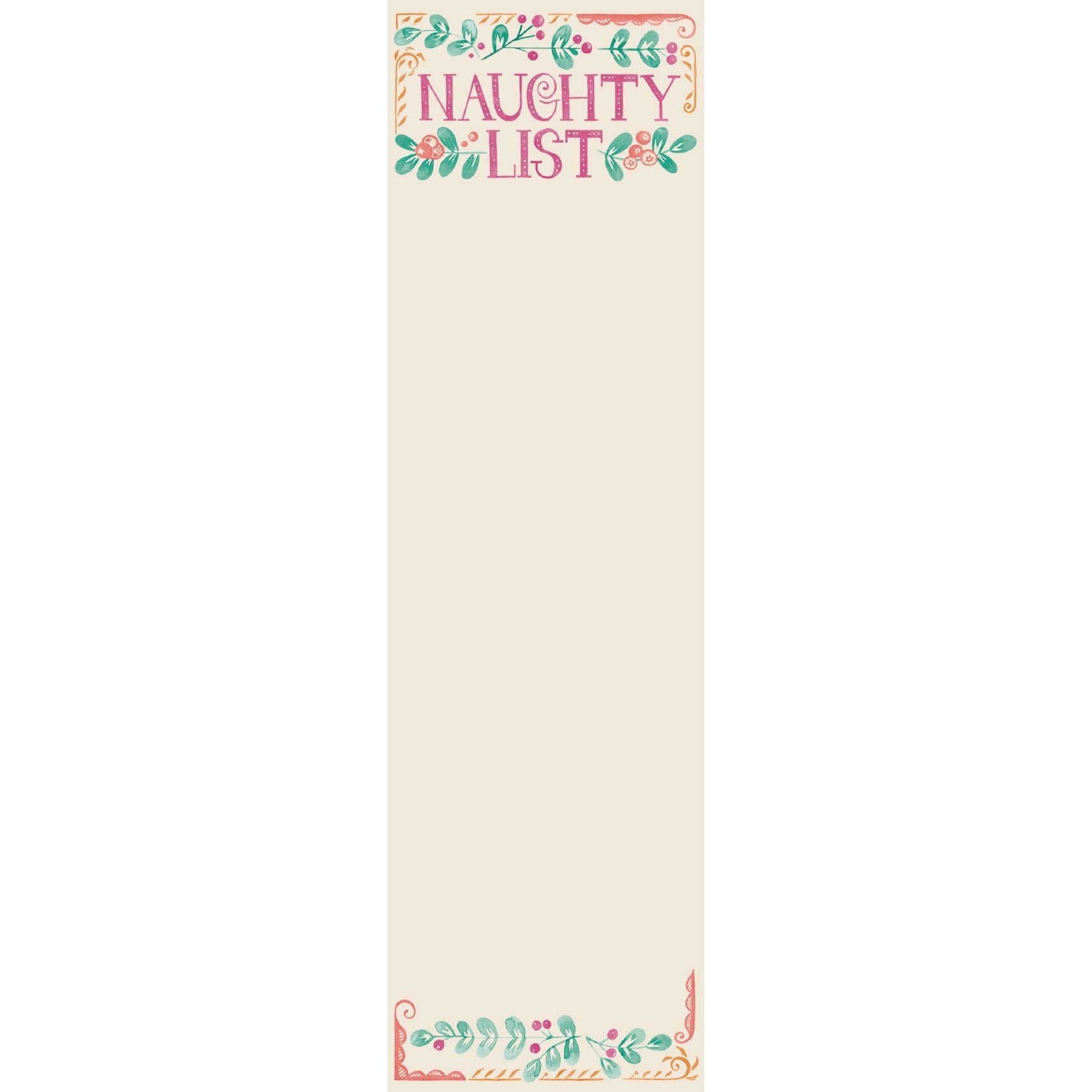 Naughty List Magnetic Holiday Notepad | 9.5" x 2.75" | Holds to Fridge with Strong Magnet