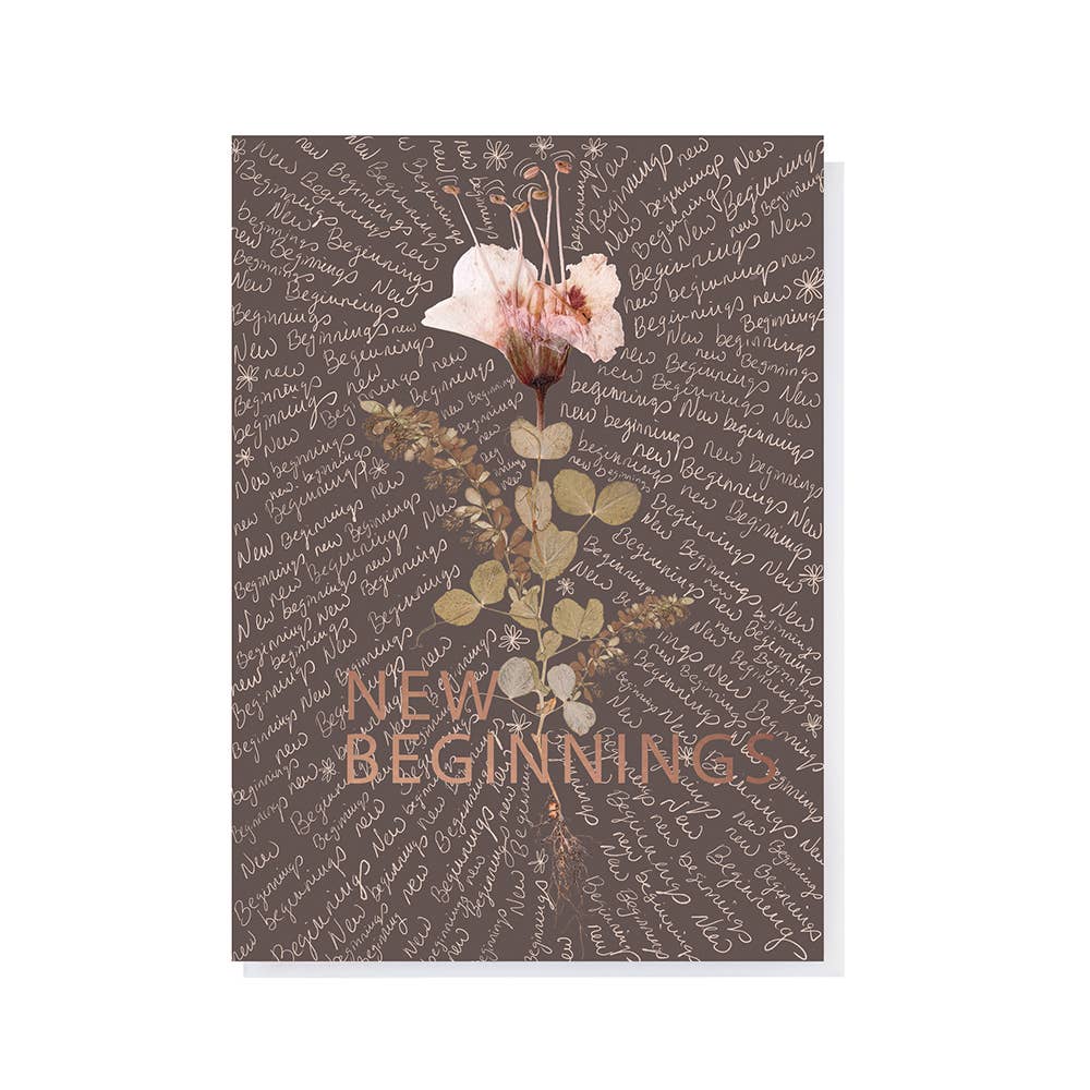 New Beginnings Greeting Card | Fine Rose Gold Details | Translucent Parchment Envelope