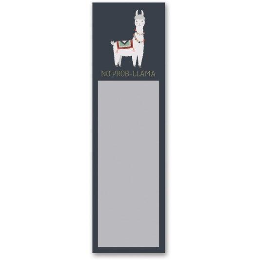 No Prob-Llama Magnetic Sticky Notepad in Navy Blue | 9.5" x 2.75" | Holds to Fridge with Strong Magnet