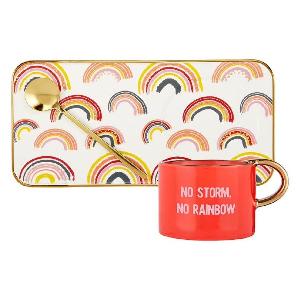 No Storm, No Rainbow Mug, Tray, & Spoon Set
