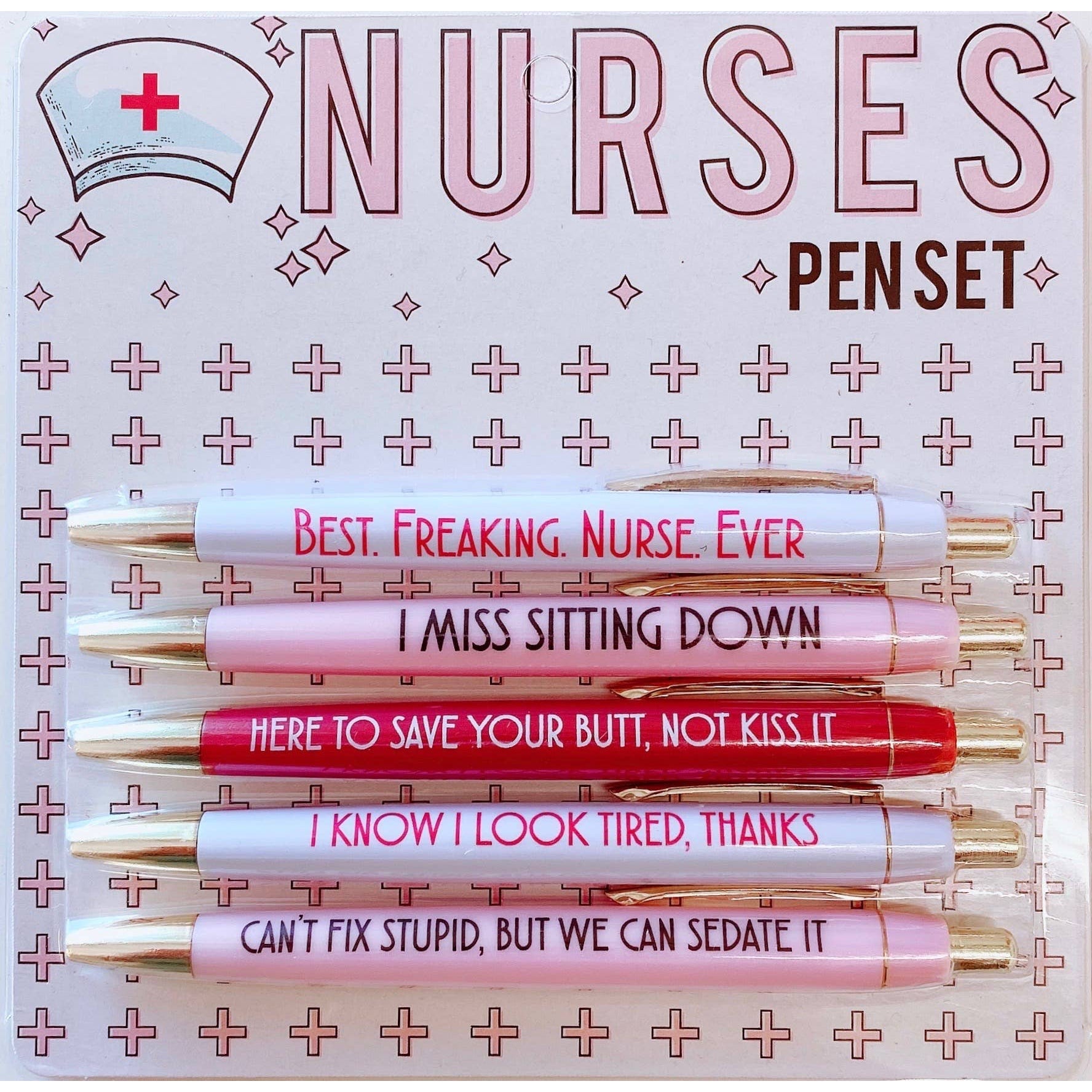 5PCS Funny Nurses Pens Set Smooth Writing Delicate Design Pen for  Valentine's Day Gift 