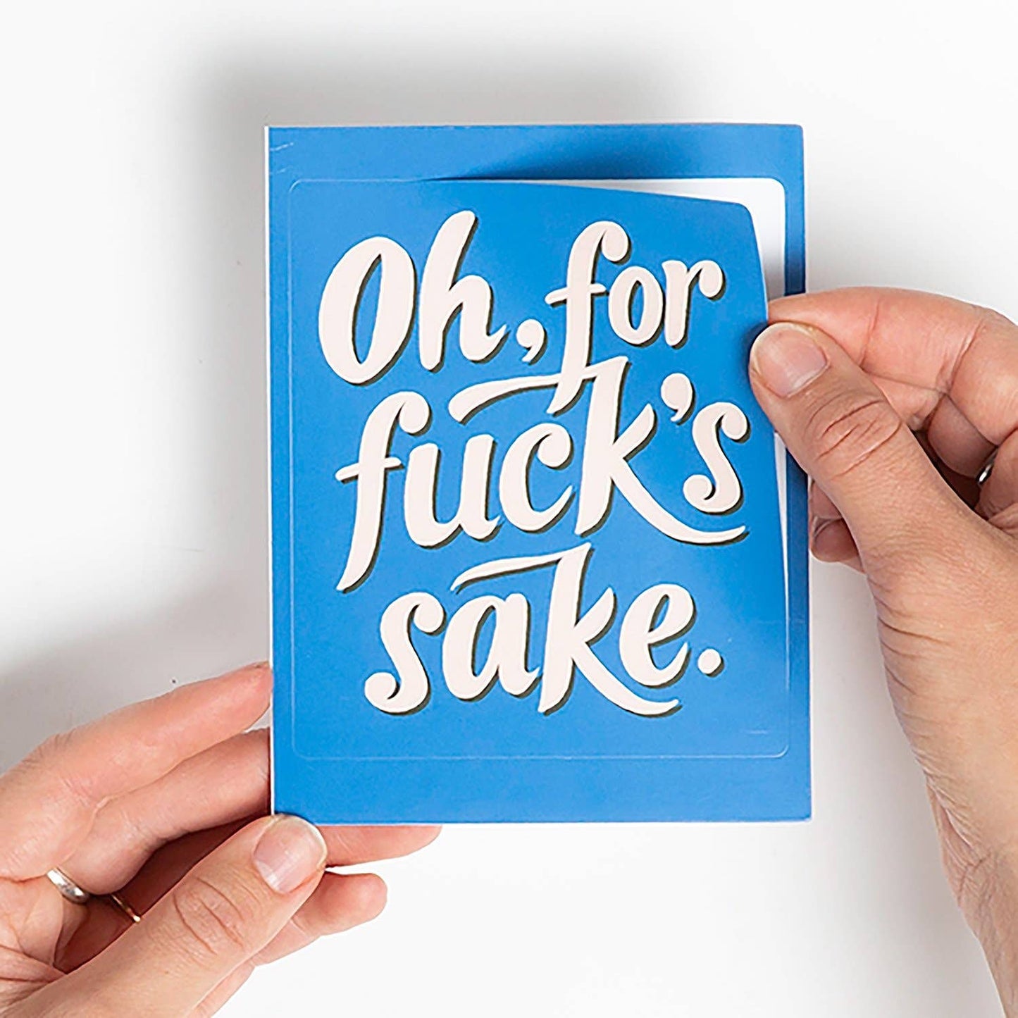 Oh, For Fuck's Sake Blue Sticker Greeting Card