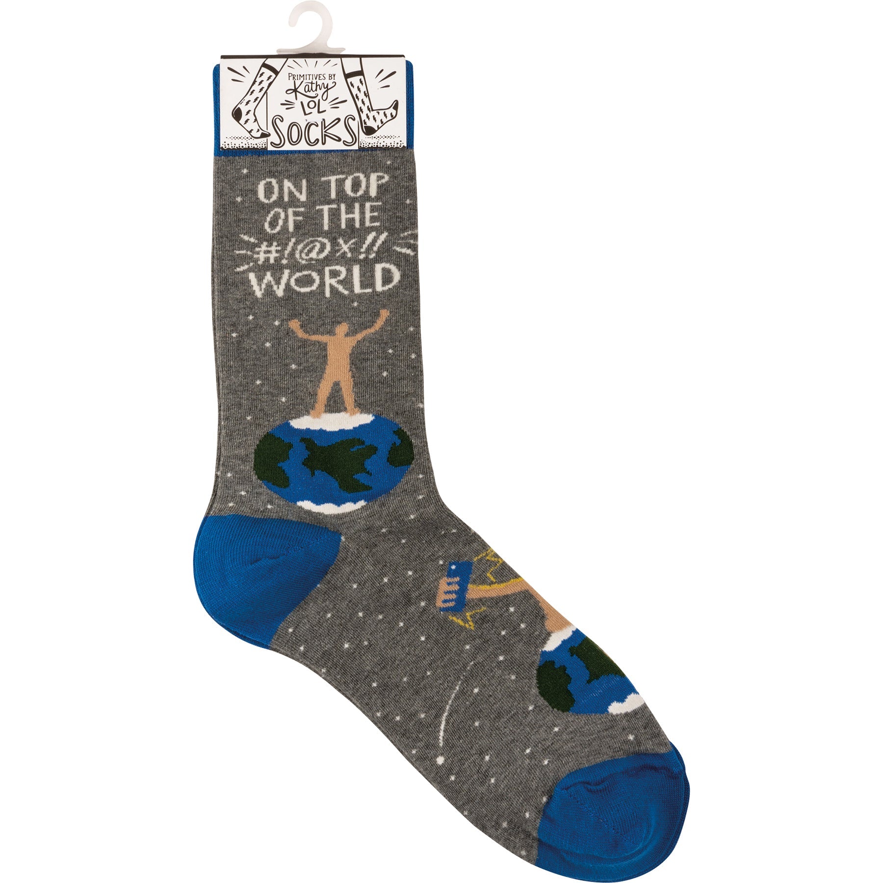 On Top Of The World Funny Novelty Socks with Nude Figure | Unisex